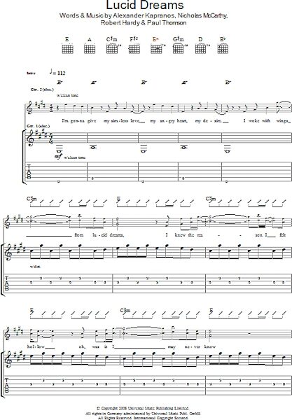 open zoom image for Lucid Dreams - Guitar TAB, New, Main