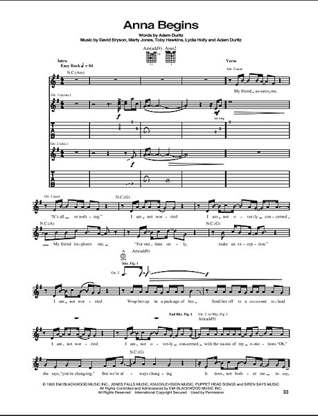 open zoom image for Anna Begins - Guitar TAB, New, Main