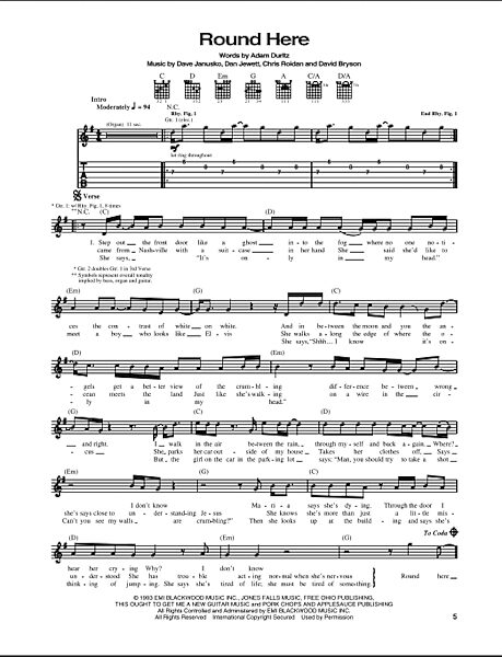 open zoom image for Round Here - Guitar TAB, New, Main