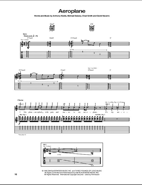 open zoom image for Aeroplane - Guitar TAB, New, Main