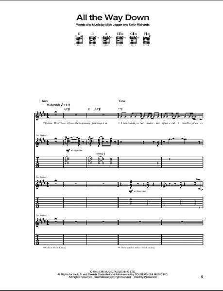 open zoom image for All The Way Down - Guitar TAB, New, Main