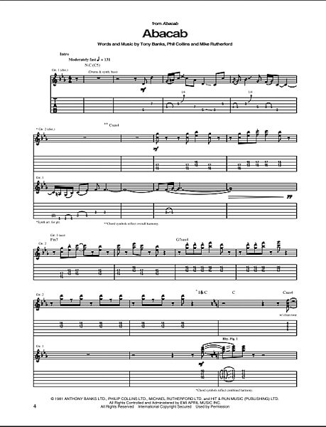 open zoom image for Abacab - Guitar TAB, New, Main
