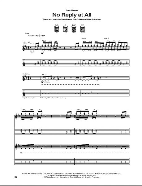 open zoom image for No Reply At All - Guitar TAB, New, Main