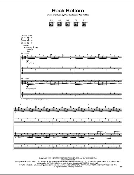 open zoom image for Rock Bottom - Guitar TAB, New, Main