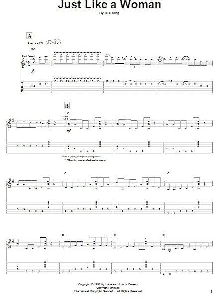 open zoom image for Just Like A Woman - Guitar TAB, New, Main