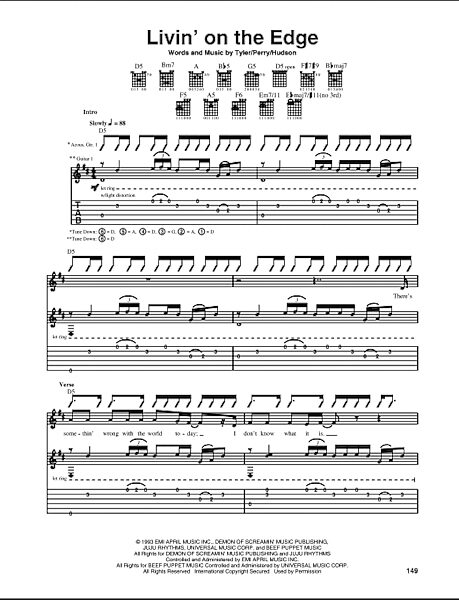 open zoom image for Livin' On The Edge - Guitar TAB, New, Main