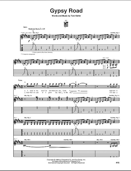 open zoom image for Gypsy Road - Guitar TAB, New, Main