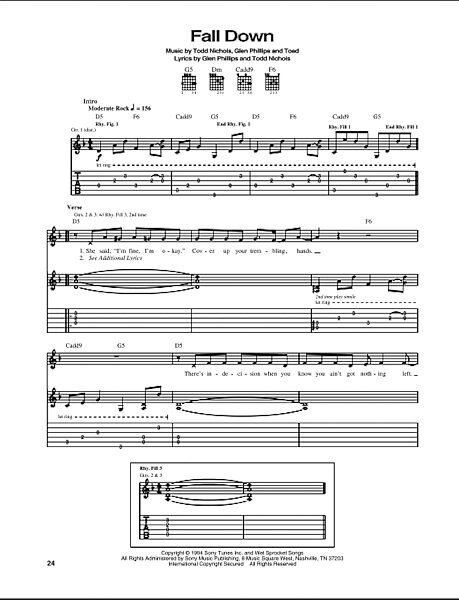 open zoom image for Fall Down - Guitar TAB, New, Main
