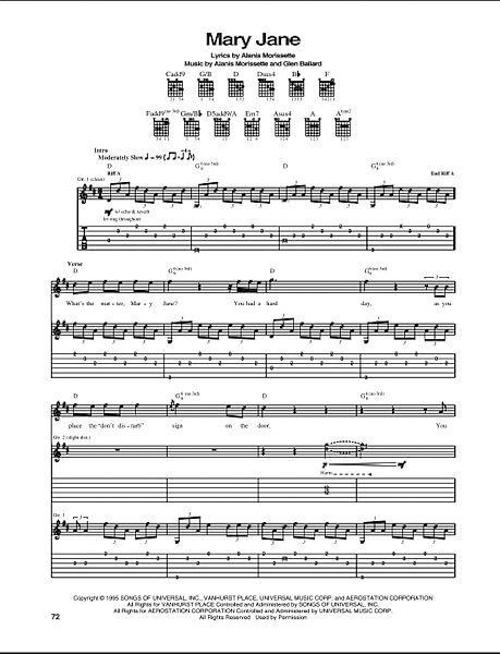 open zoom image for Mary Jane - Guitar TAB, New, Main