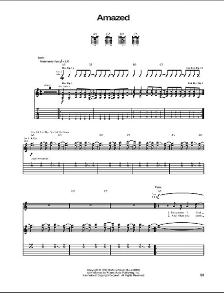 open zoom image for Amazed - Guitar TAB, New, Main