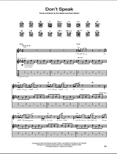 open zoom image for Don't Speak - Guitar TAB, New, Main
