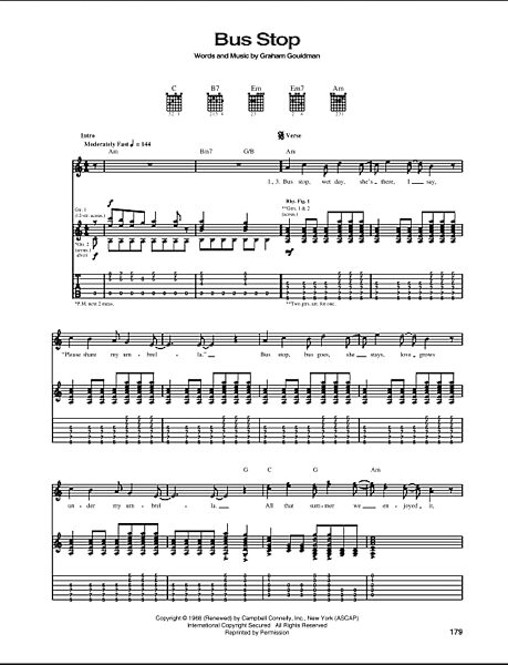 open zoom image for Bus Stop - Guitar TAB, New, Main