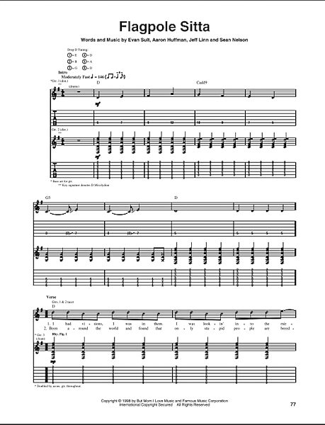 open zoom image for Flagpole Sitta - Guitar TAB, New, Main