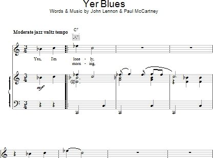 open zoom image for Yer Blues - Piano/Vocal/Guitar, New, Main