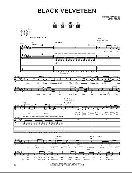 open zoom image for Black Velveteen - Guitar TAB, New, Main