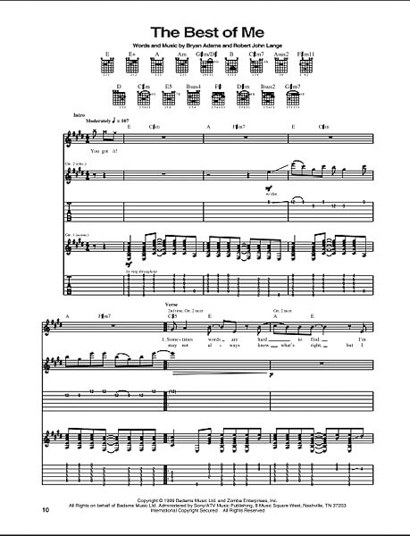 open zoom image for The Best Of Me - Guitar TAB, New, Main