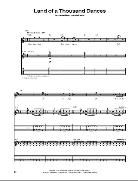 open zoom image for Land Of A Thousand Dances - Guitar TAB, New, Main