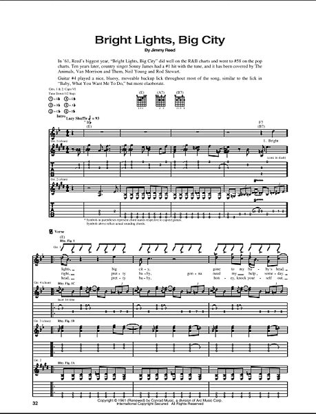 open zoom image for Bright Lights, Big City - Guitar TAB, New, Main