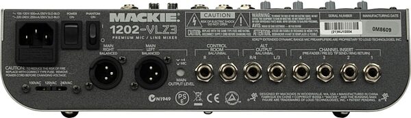 open zoom image for Mackie 1202-VLZ3 12-Channel Mixer, Rear
