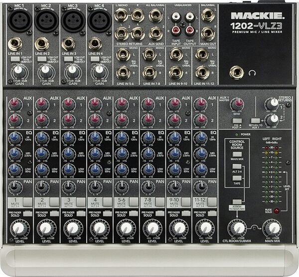 open zoom image for Mackie 1202-VLZ3 12-Channel Mixer, Top