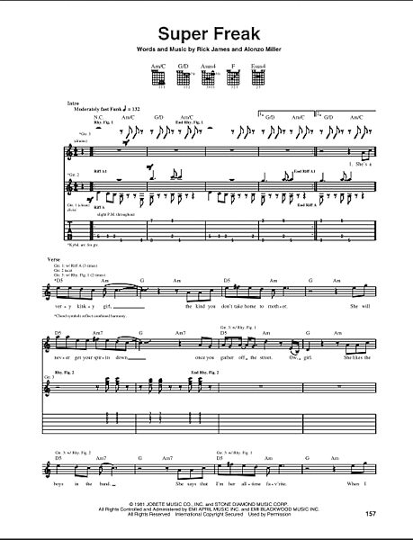 open zoom image for Super Freak - Guitar TAB, New, Main