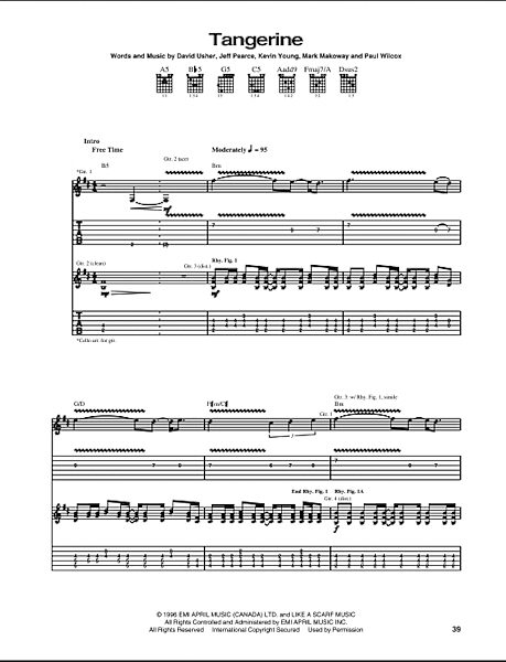 open zoom image for Tangerine - Guitar TAB, New, Main