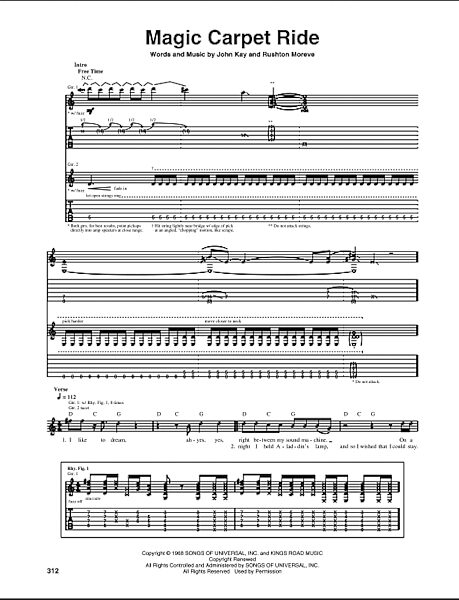 open zoom image for Magic Carpet Ride - Guitar TAB, New, Main
