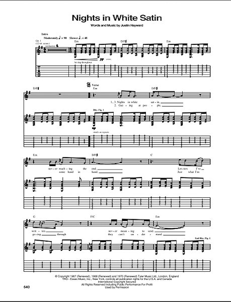 open zoom image for Nights In White Satin - Guitar TAB, New, Main