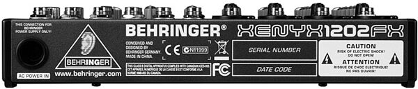 open zoom image for Behringer XENYX 1202FX Mixer with Effects, Rear
