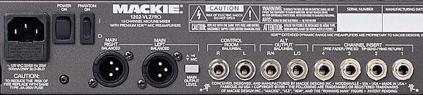 open zoom image for Mackie 1202-VLZ Pro 12-Channel Mixer, Rear Panel