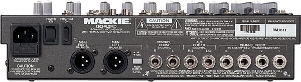 open zoom image for Mackie 1202-VLZ Pro 12-Channel Mixer, Rear