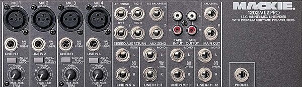 open zoom image for Mackie 1202-VLZ Pro 12-Channel Mixer, Input Output