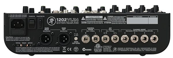 open zoom image for Mackie 1202VLZ4 12-Channel Mixer, New, Rear