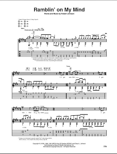 open zoom image for Ramblin' On My Mind - Guitar TAB, New, Main