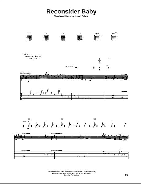 open zoom image for Reconsider Baby - Guitar TAB, New, Main