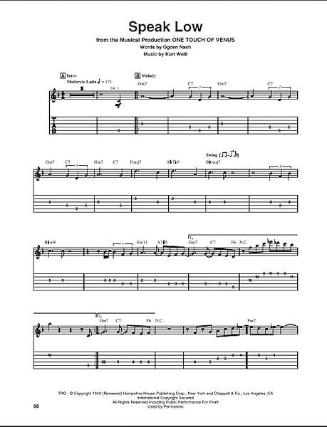 open zoom image for Speak Low - Guitar TAB, New, Main
