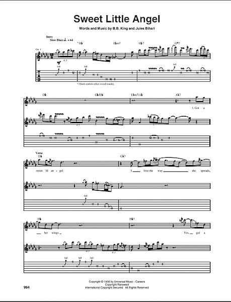 open zoom image for Sweet Little Angel - Guitar TAB, New, Main
