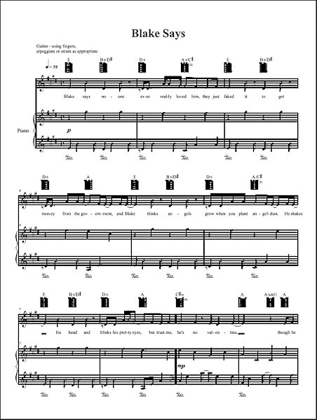open zoom image for Blake Says - Piano/Vocal/Guitar, New, Main