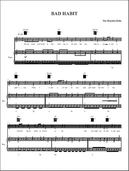 open zoom image for Bad Habit - Piano/Vocal/Guitar, New, Main