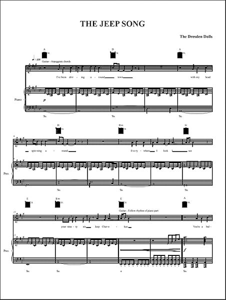 open zoom image for The Jeep Song - Piano/Vocal/Guitar, New, Main