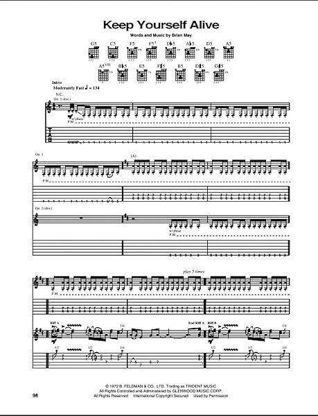 open zoom image for Keep Yourself Alive - Guitar TAB, New, Main