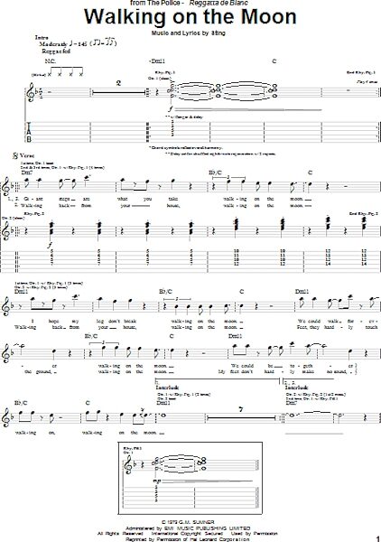 open zoom image for Walking On The Moon - Guitar TAB, New, Main