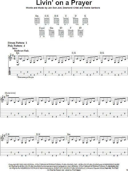 open zoom image for Livin' On A Prayer - Easy Guitar with TAB, New, Main