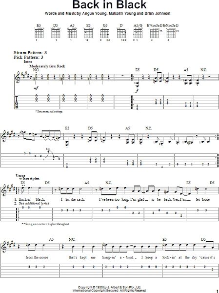 open zoom image for Back In Black - Easy Guitar with TAB, New, Main