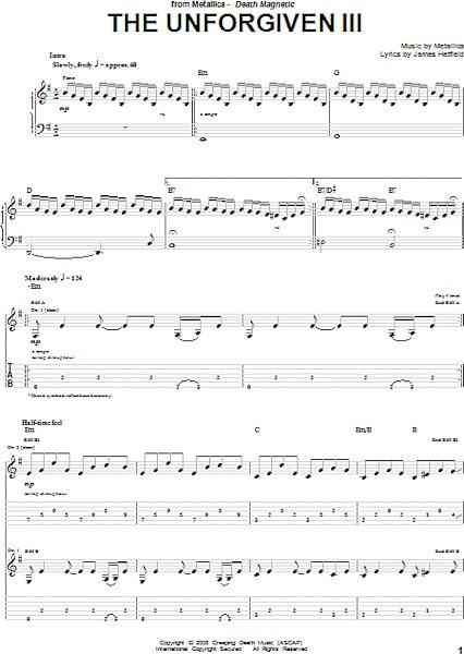 open zoom image for The Unforgiven III - Guitar TAB, New, Main