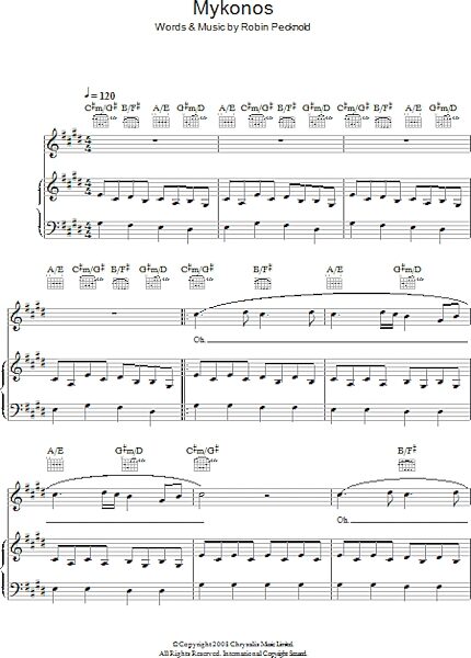 open zoom image for Mykonos - Piano/Vocal/Guitar, New, Main