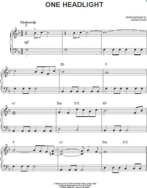 open zoom image for One Headlight - Easy Piano, New, Main