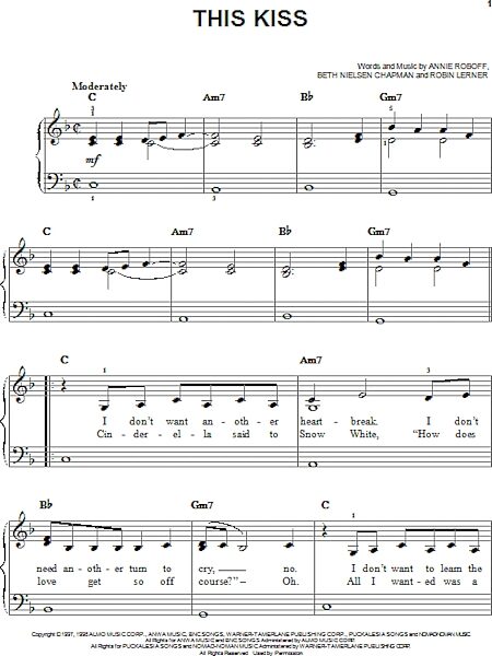 open zoom image for This Kiss - Easy Piano, New, Main