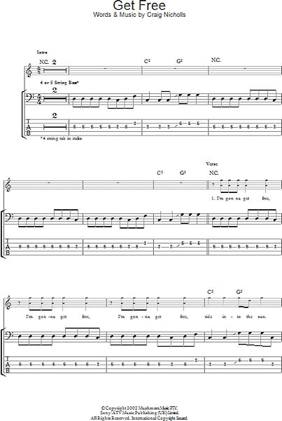 open zoom image for Get Free - Bass Tab, New, Main