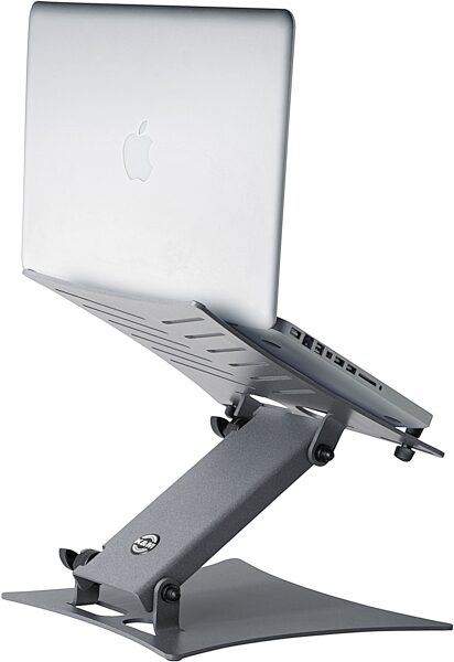 open zoom image for K&M Laptop Stand, Gray, 12195, Detail Side